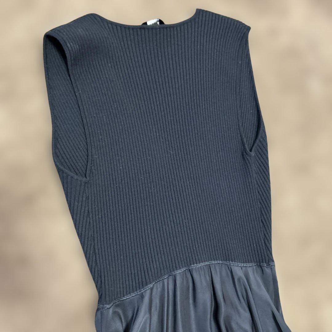 theoryダークネイビー パーティードレスとバルーンカーディガンセット