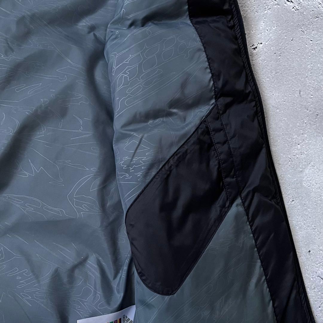 adidas 00s ダウンベスト オールブラック ドローコード Y2K テック