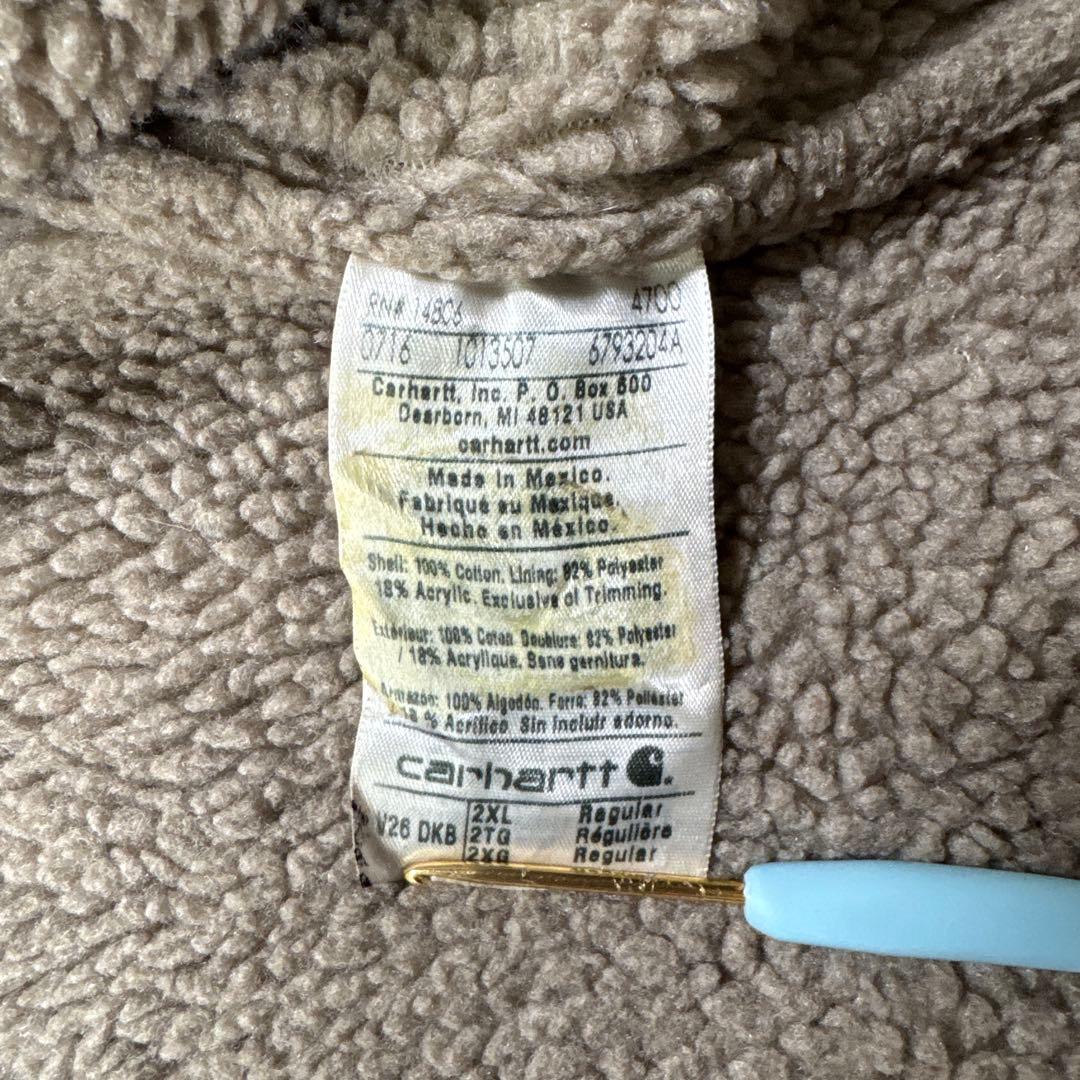 Carhartt古着00sダック地ボアベストV26DKBブラウンフェード T03