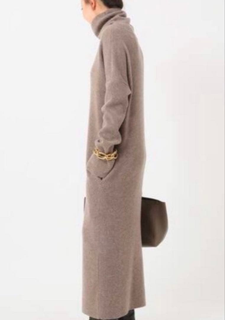 ドゥーズィエムクラス タートル　ロングニットワンピース goodvib　ブラウン