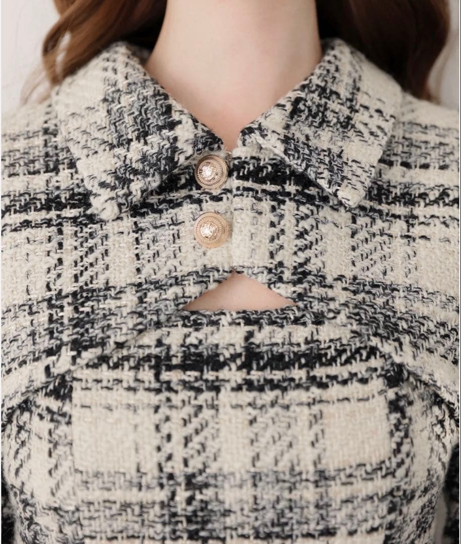 新品 Ｍ me eme ワンピース ツイード