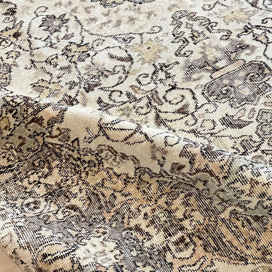 超大判168.5×276アンティークベージュ　メダリオン　トルコヴィンテージラグ