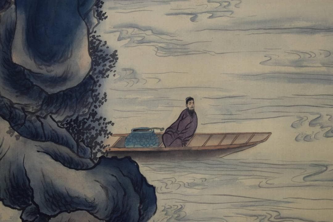 真作/董邦達敬/赤壁画賛/布袋屋掛軸HF-713