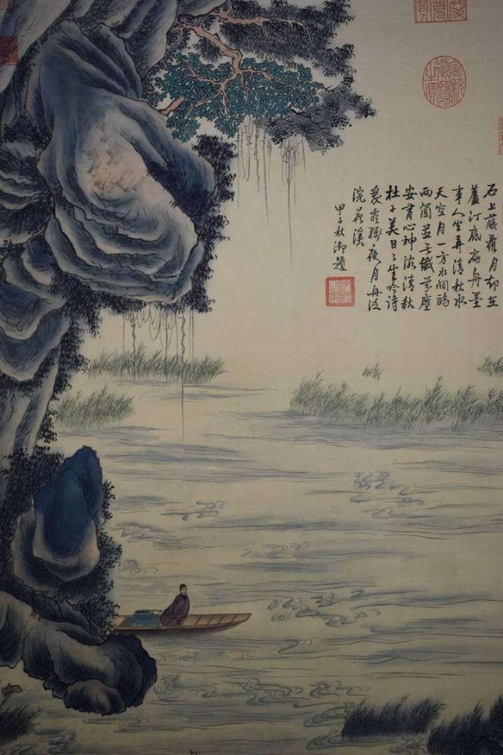 真作/董邦達敬/赤壁画賛/布袋屋掛軸HF-713