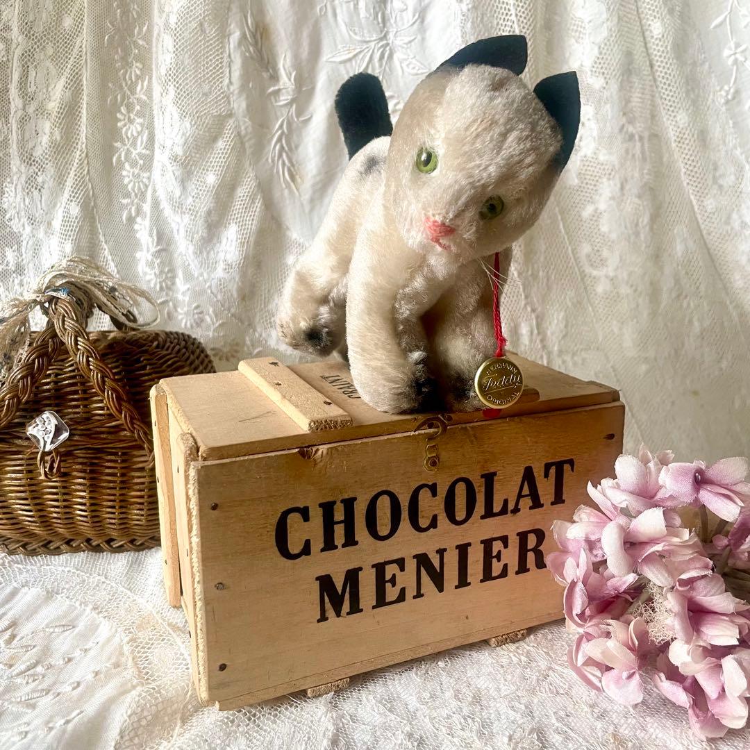 ショコラムニエ　ウッドコンテナ大　木箱　フランスアンティークCHOCOLAT