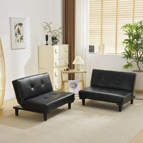 ソファベッド ソファ ベッド ロータイプ 2人 PU リクライニングソファ 背