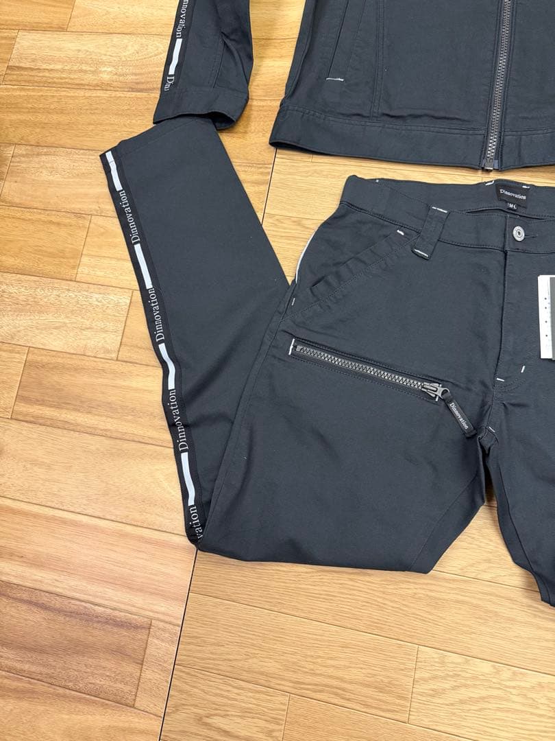 ディノベーション　作業服　上下セット　パンツ2本付き　スミクロ　M-L