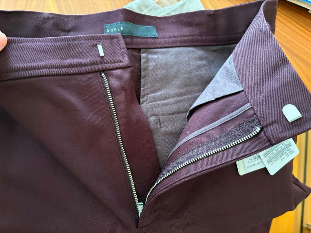 km　NOBLE ワイドチノクロスストレートパンツ