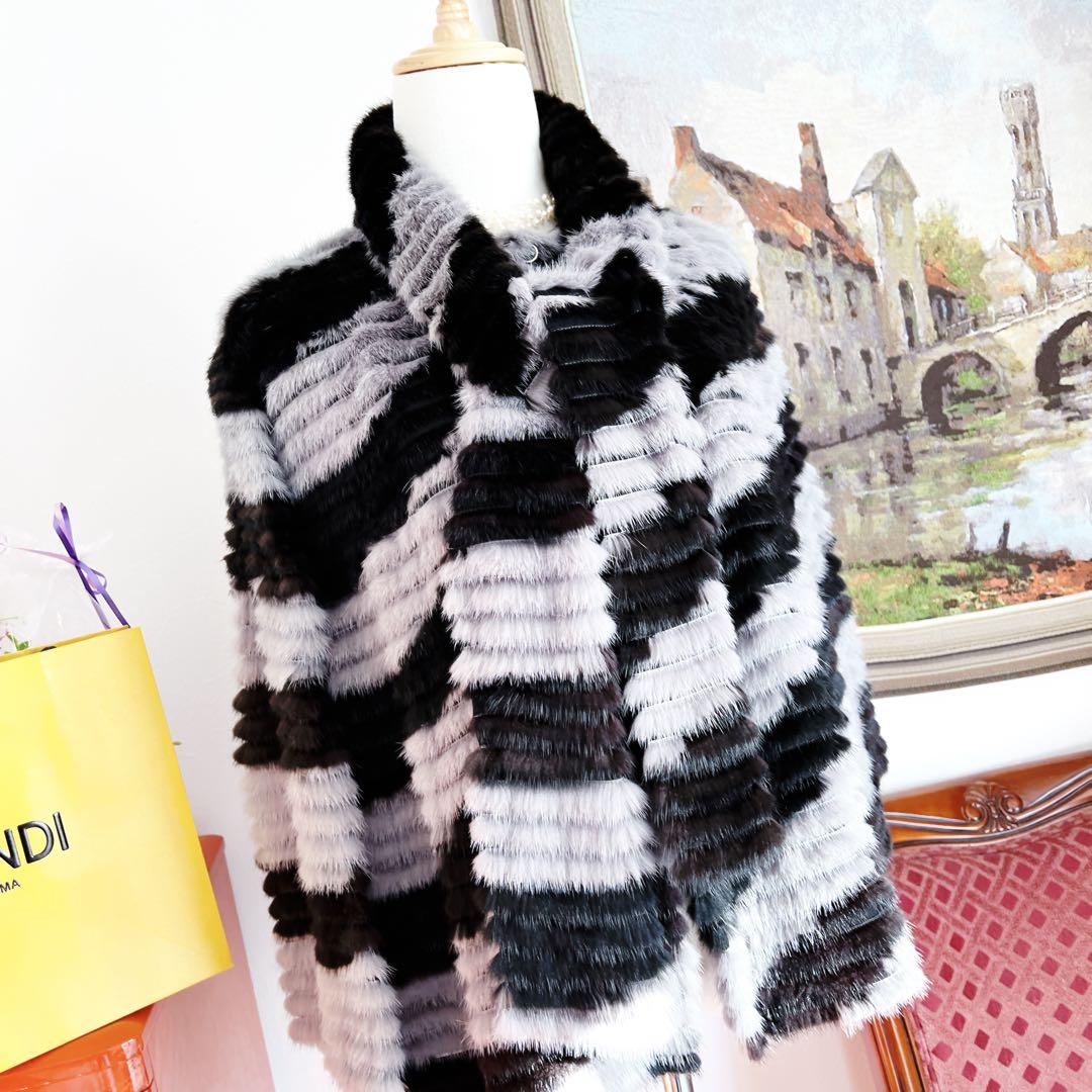 未使用　FENDIフェンディ マフラー付　総ミンク　コート　ブラック ブルゾン