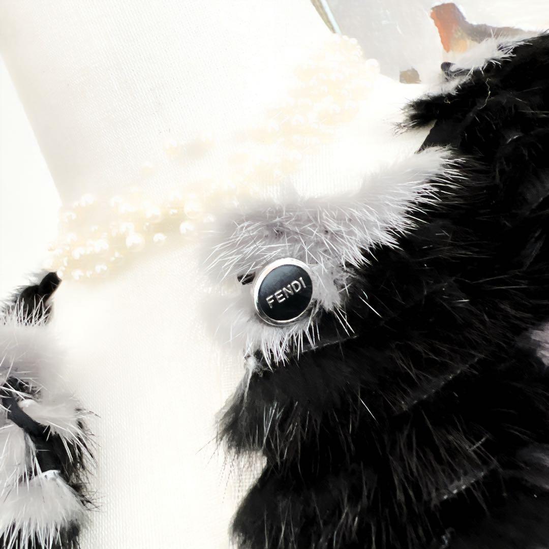 未使用　FENDIフェンディ マフラー付　総ミンク　コート　ブラック ブルゾン
