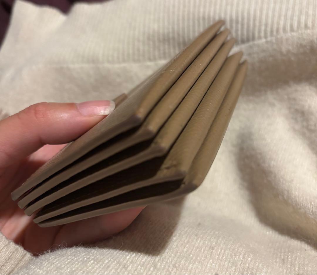 CELINE ベージュ レザー 名刺入れ