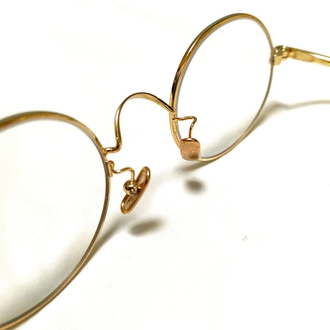 美品　ルノア M5-05 メタルフレーム　ラウンド　ゴールド 中古伊達メガネ