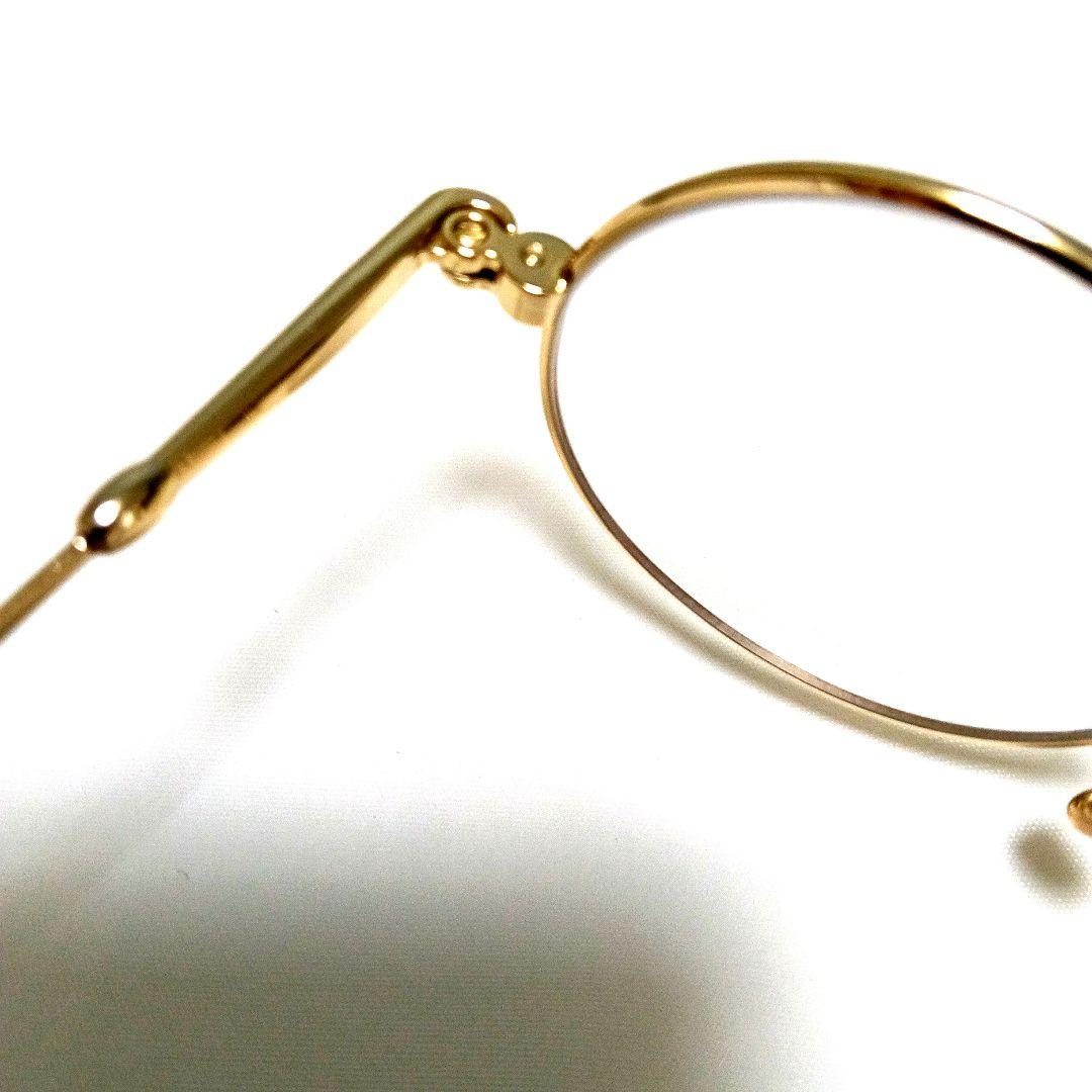 美品　ルノア M5-05 メタルフレーム　ラウンド　ゴールド 中古伊達メガネ