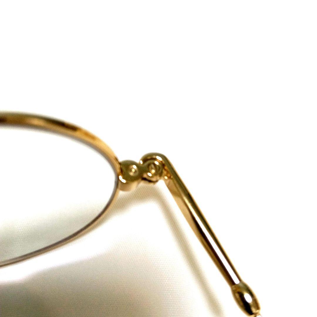 美品　ルノア M5-05 メタルフレーム　ラウンド　ゴールド 中古伊達メガネ