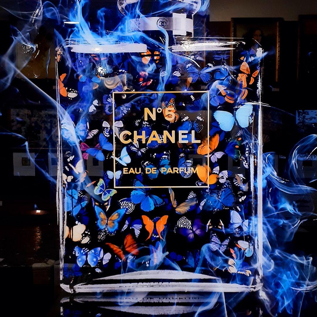 輸入雑貨　特殊強化ガラスアート　『CHANEL』　ミラーアート　60×120cm