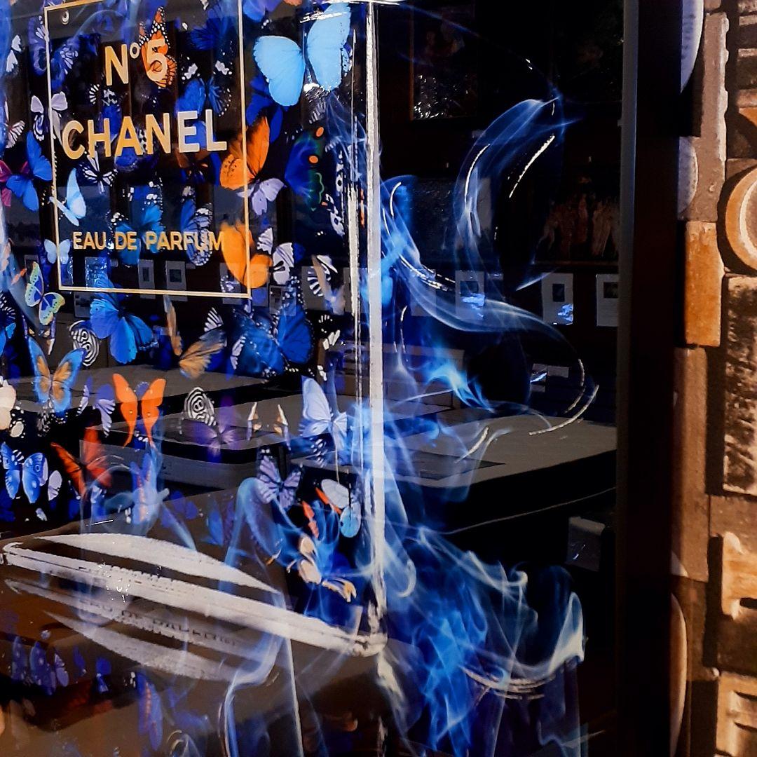 輸入雑貨　特殊強化ガラスアート　『CHANEL』　ミラーアート　60×120cm