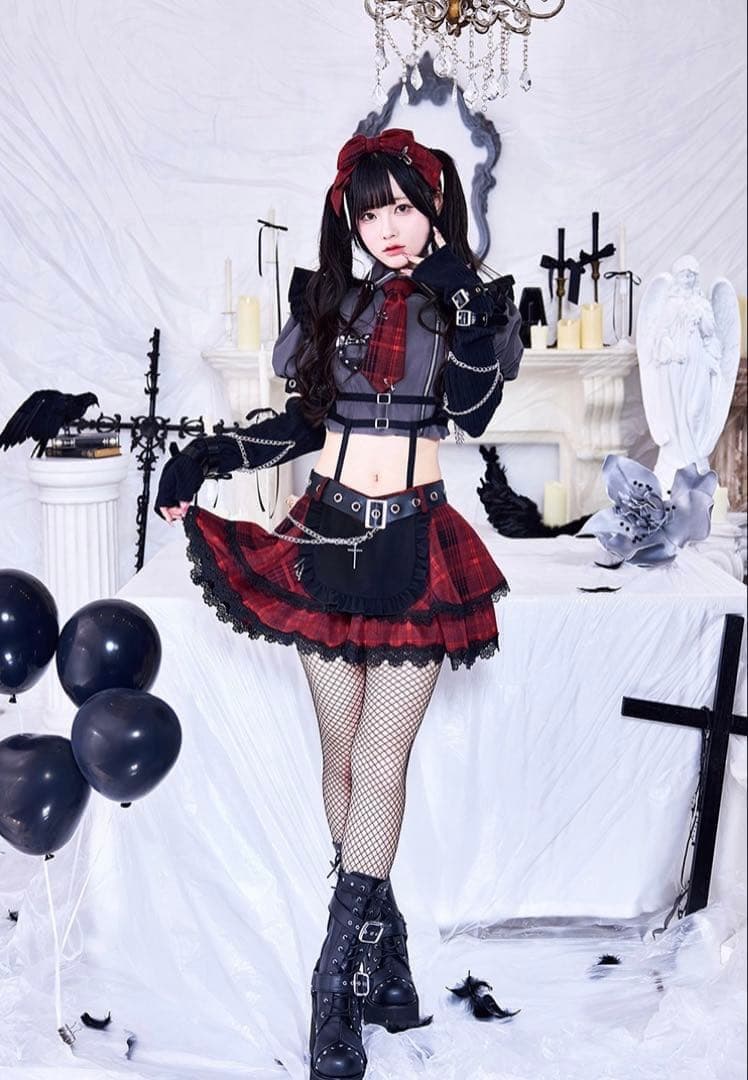 Malymoonガーリーチェックパンククラッシュメイド マリームーン