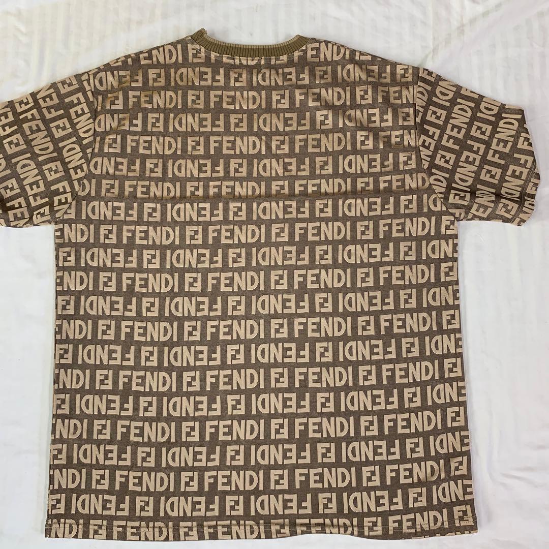 W6)FENDI jeans フェンディ　ズッカ柄 半袖 Ｔシャツ ロゴ