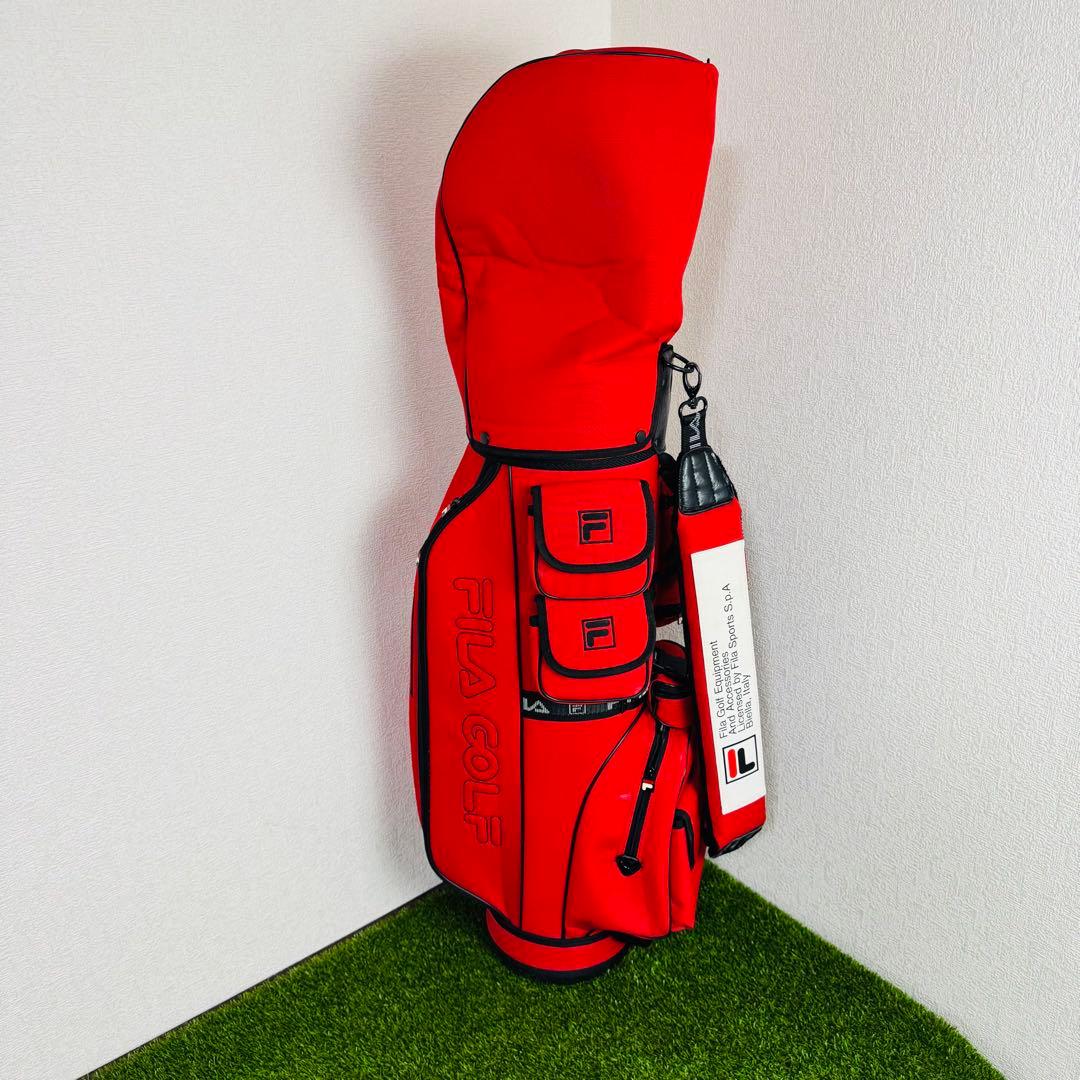 【人気モデル】FILA GOLF キャディバッグ 赤