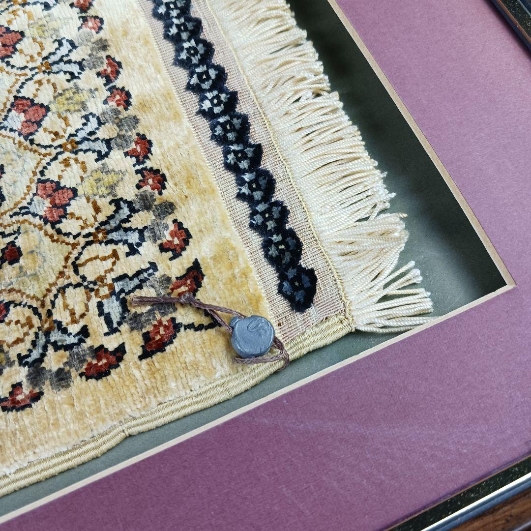 Y2732 トルコ ヘレケ絨毯 シルク100% 手織り100万ノット 額装