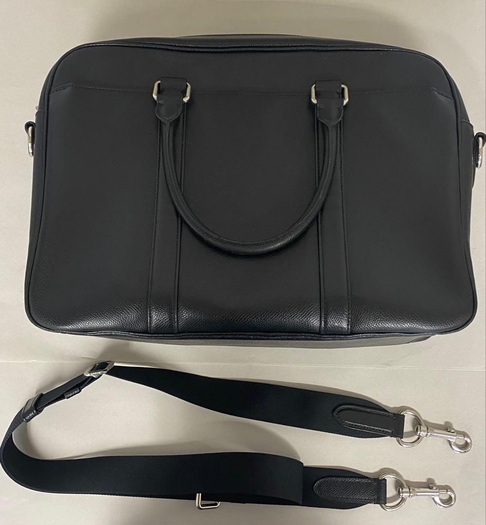 COACH コーチ ビジネスバッグ 黒 レザークロスグレーン ブリーフケース