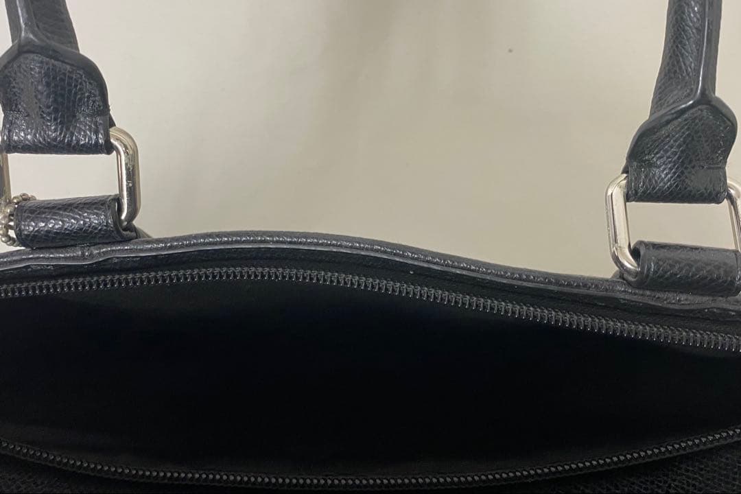 COACH コーチ ビジネスバッグ 黒 レザークロスグレーン ブリーフケース