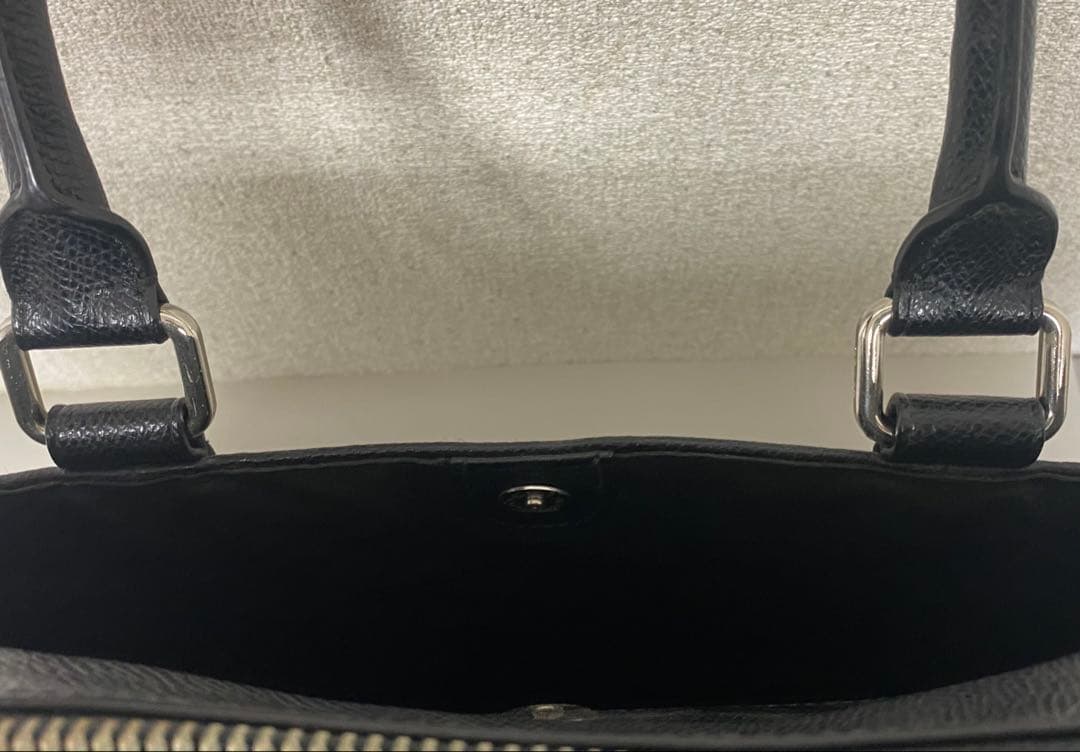 COACH コーチ ビジネスバッグ 黒 レザークロスグレーン ブリーフケース
