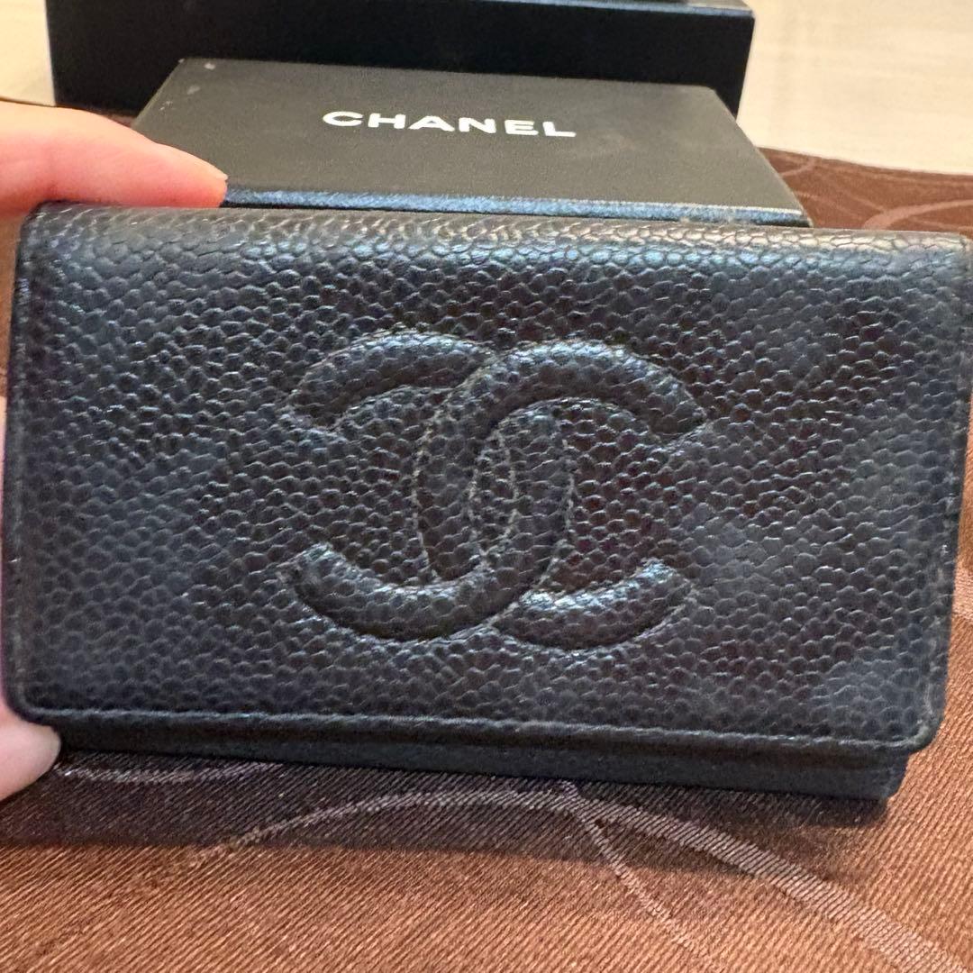 CHANEL キャビアスキン　長財布　キーケース　2点セット