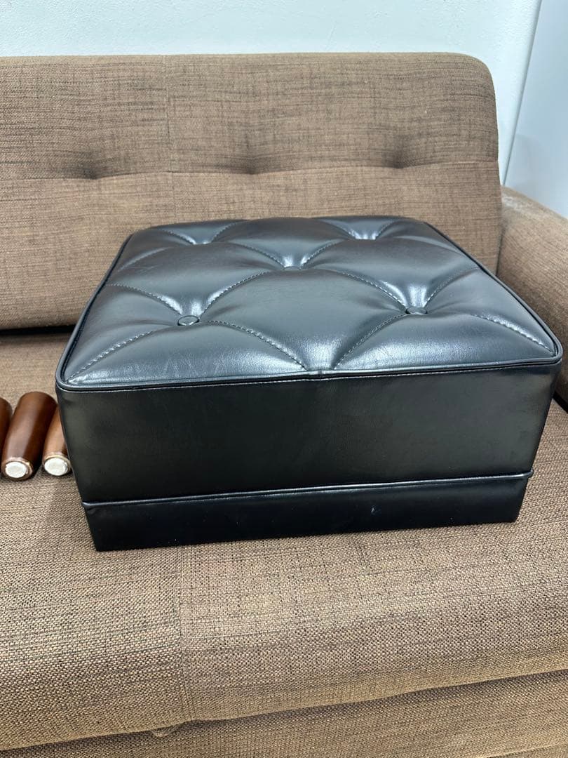 ④ 【美品】カリモク60 オットマン ブラック　レザー