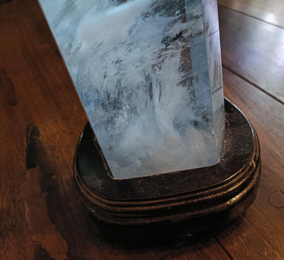 重量3.4kg　巨大クリスタル　飾り台付