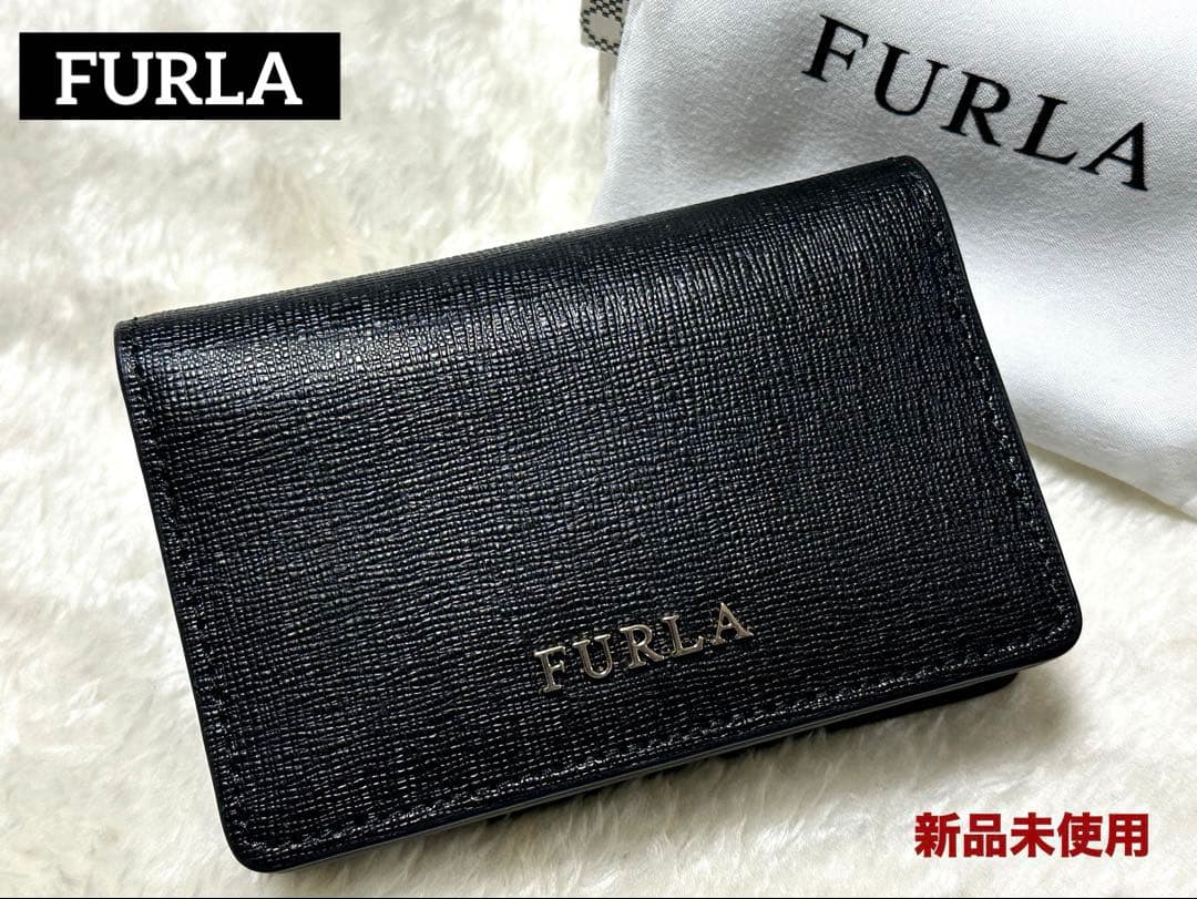 ✳︎新品✳︎ FURLA レザー マチ付き カードケース 名刺入れ 黒