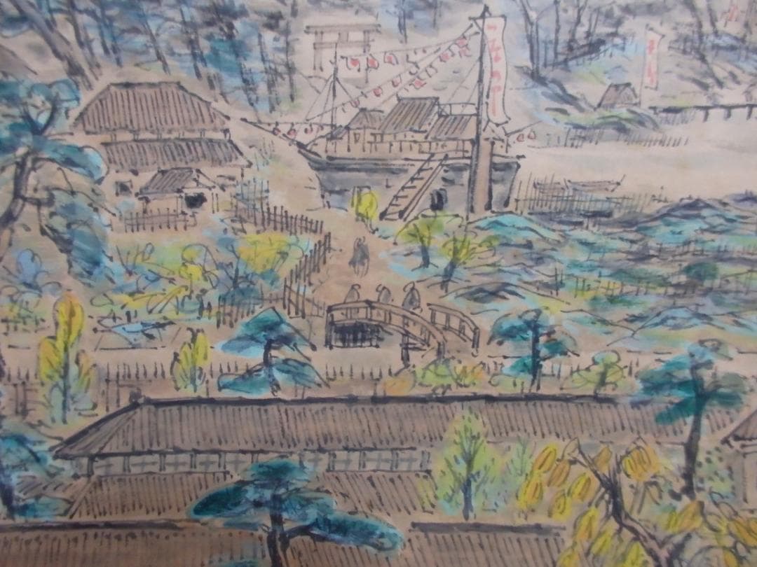 逸品 高橋五仙子『白山灘』明治大正昭和初期を描く新潟の風景画 直筆本物保証 扁額