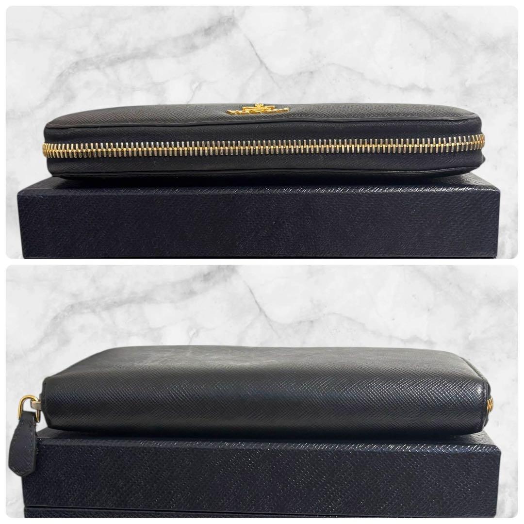 極上美品✨ PRADA プラダ サフィアーノ 長財布 ブラック　ラウンドジップ