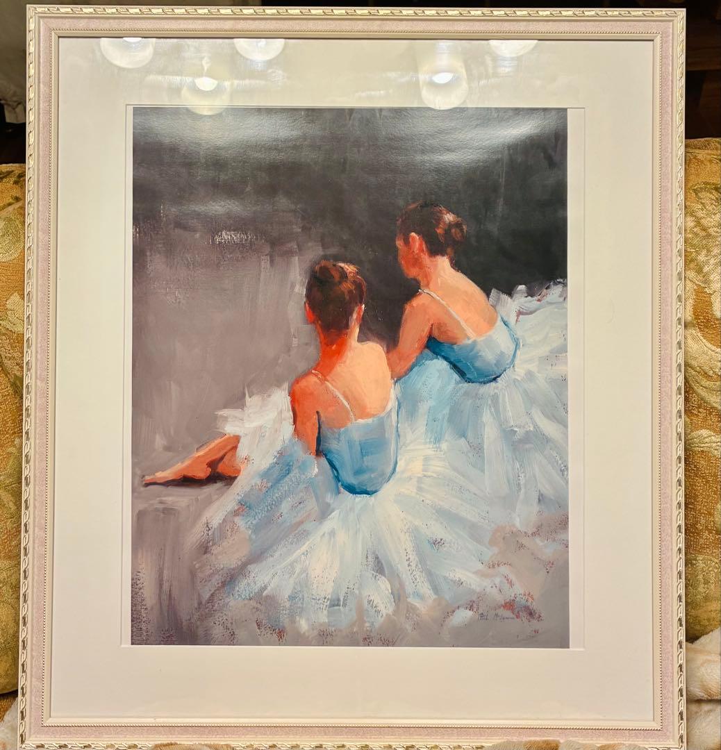 【美品】Dancers at Rest バレリーナ 絵画 青