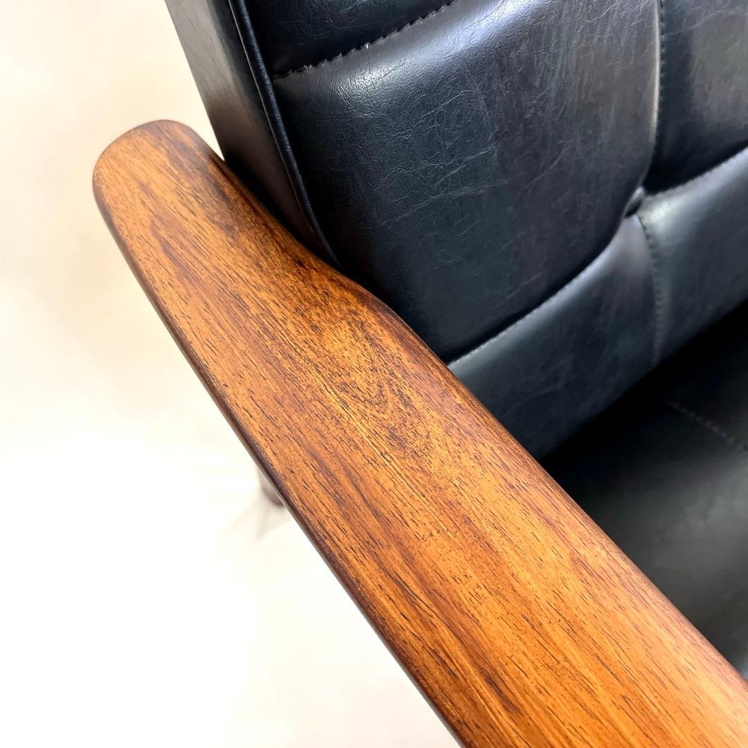 カリモク・Kチェア・1シーター・一人がけ・スタンダードブラック・破れなし