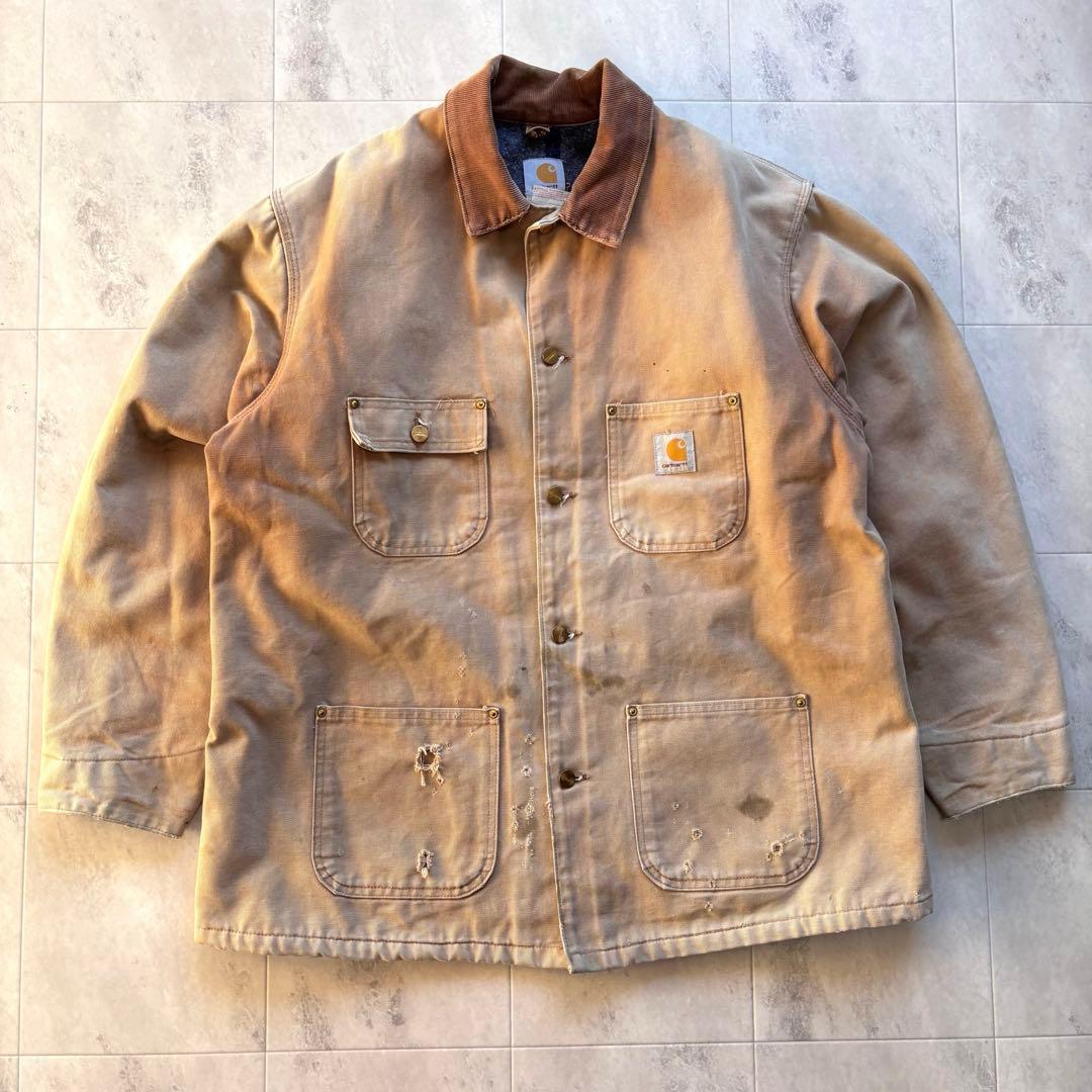 【BORO】カーハート チョアコート USA製 フェード ダメージ ビンテージ