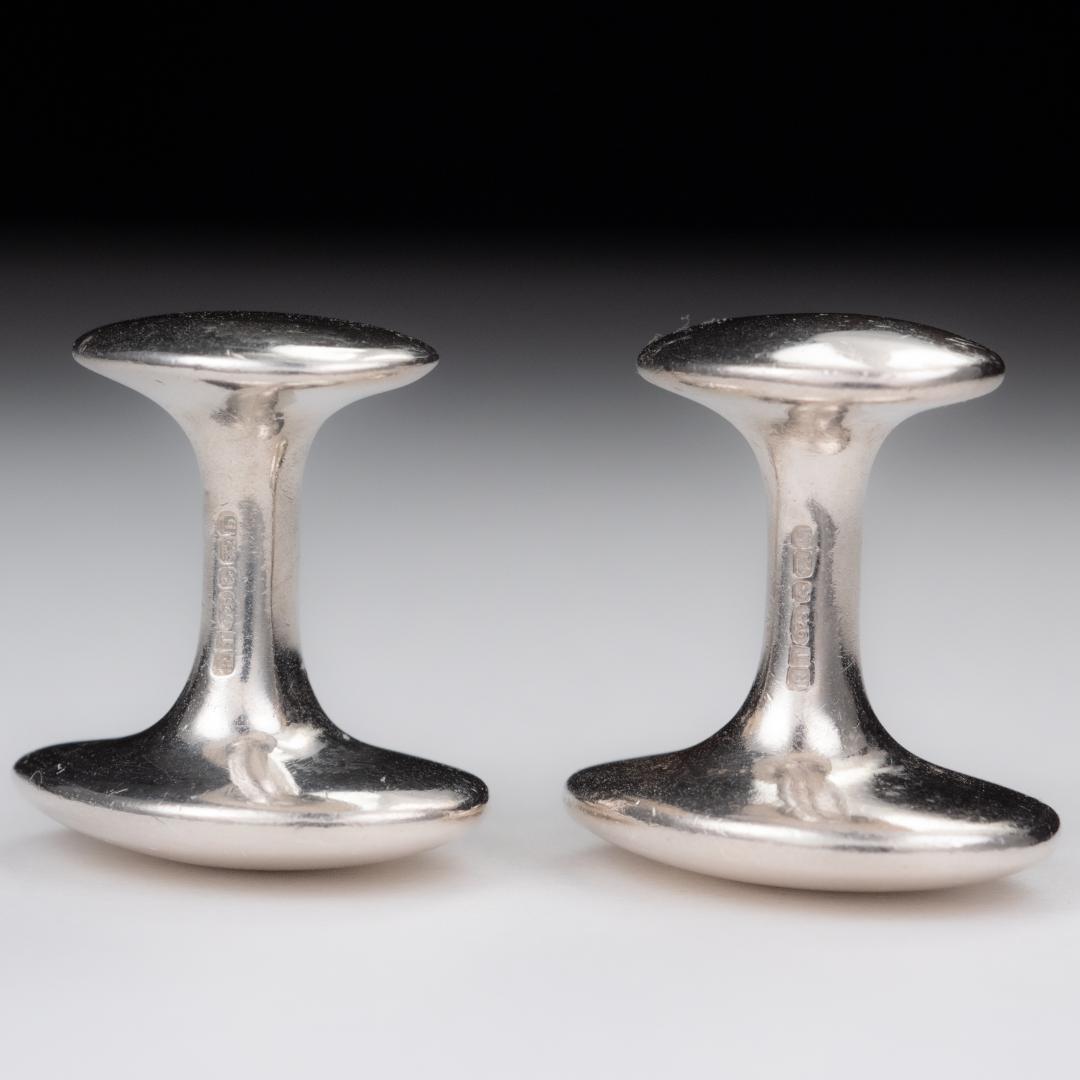 英国銀製品の証 01年製バーミンガムホールマーク タテオシアン シルバーカフス