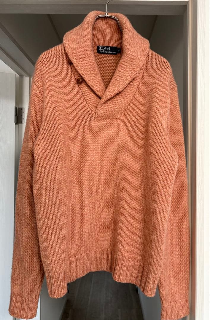 極上のとろける質感！ポロラルフローレン カシミヤ100% ショールカラーニット