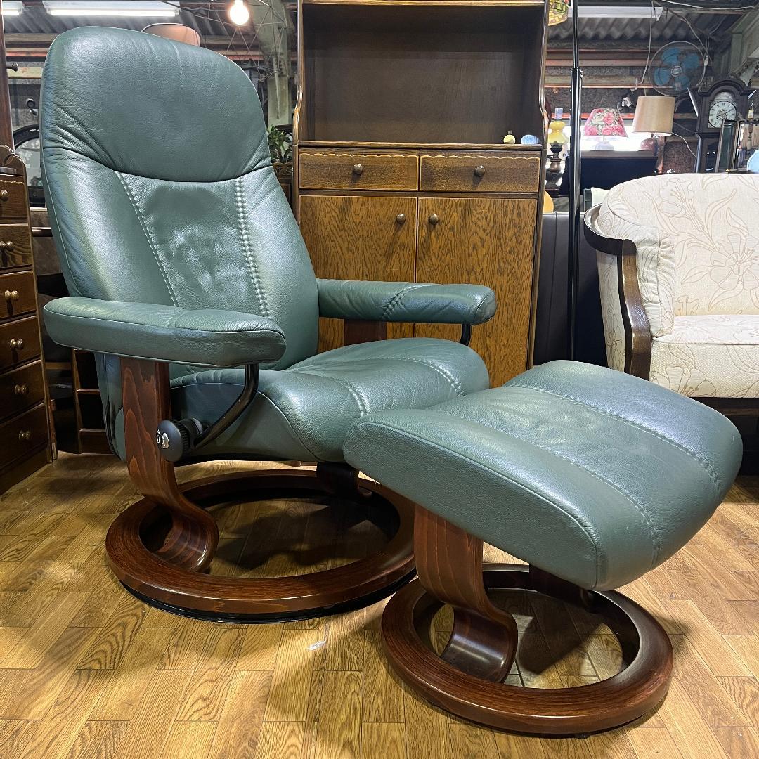 エコーネス コンサル ストレスレスチェア＆オットマン Sサイズ 美品