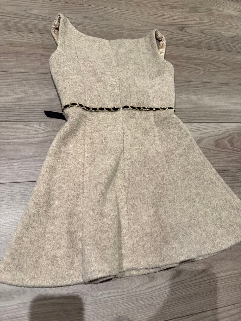 ノースリーブミニワンピース グレー