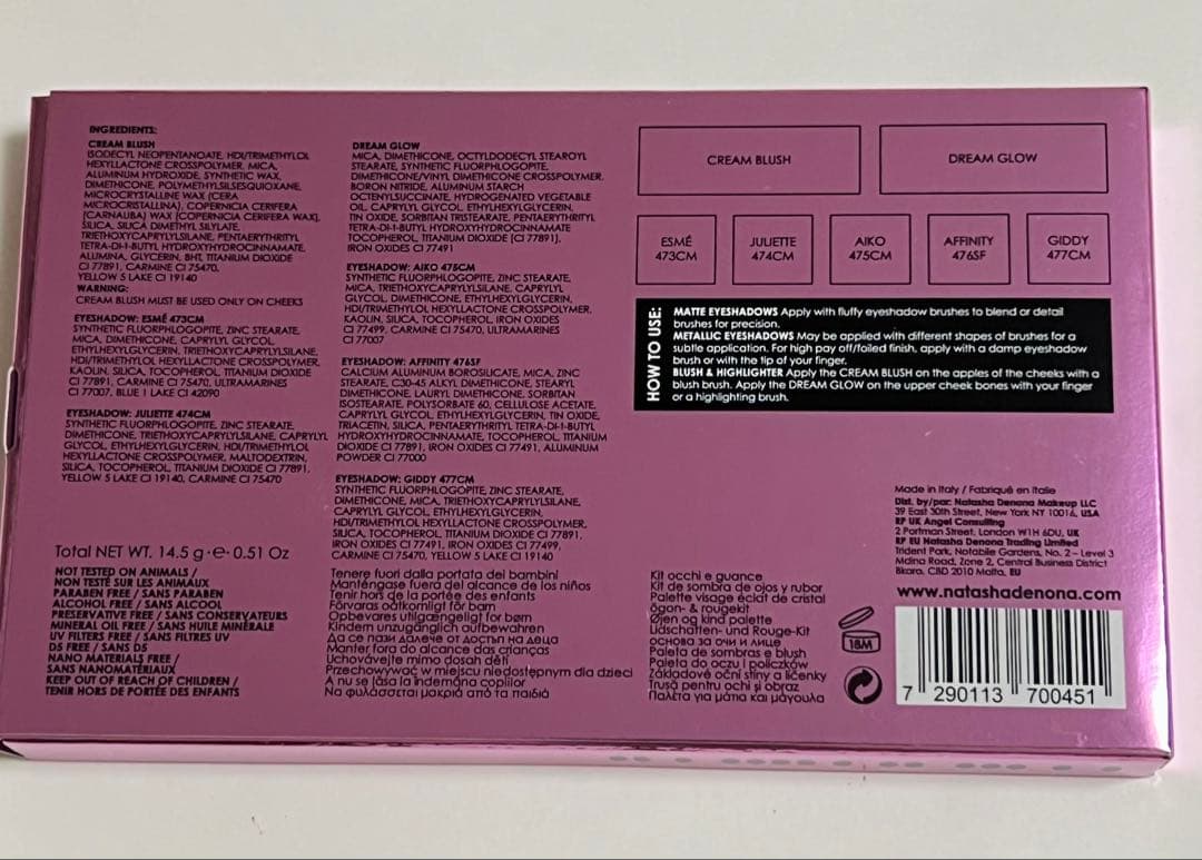 海外人気商品 NATASHA DENONA アイシャドウ　チーク