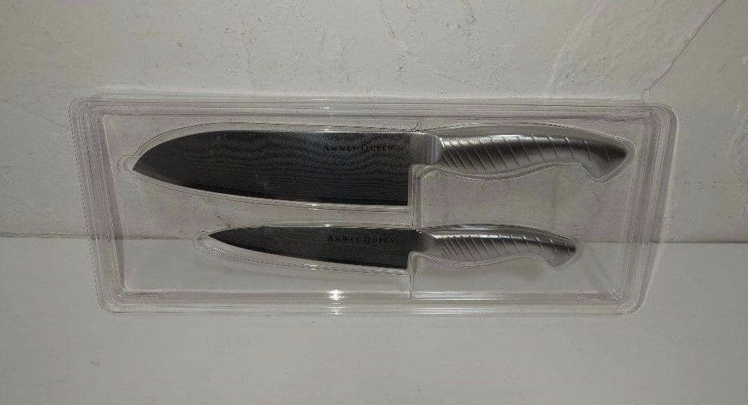 m*☆様 【新品】 アムウェイ クィーン プレミアムナイフセット ダマスカス 包