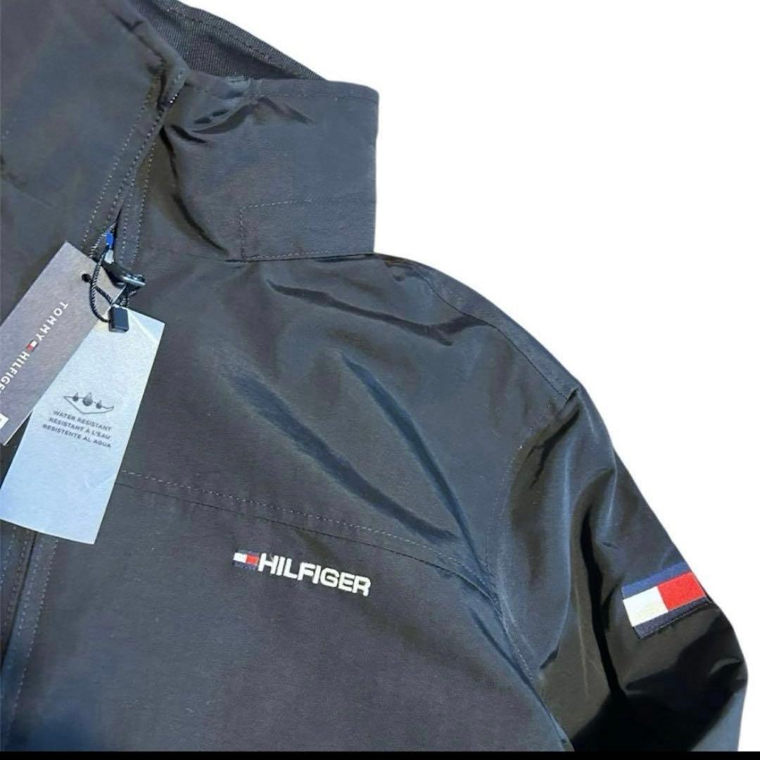   ナイロンジャケット＊ブラック【XL】新品フード付き