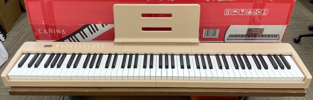 電子ピアノ　88鍵盤　充電タイプ　スリム軽量 オークベージュ