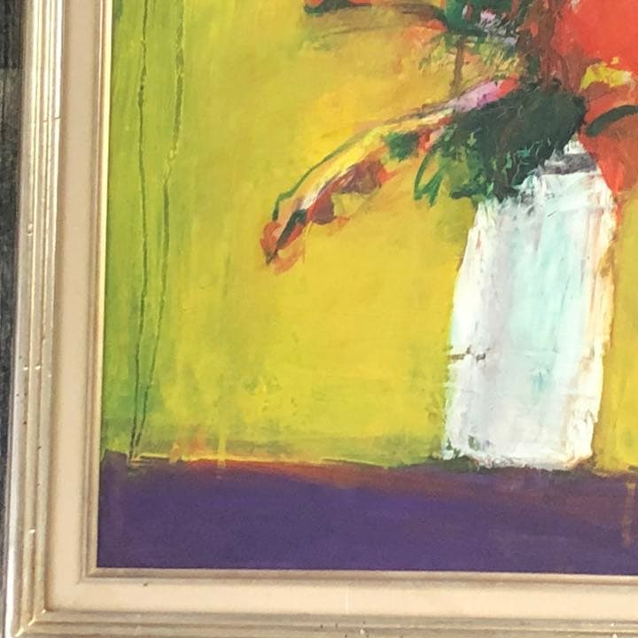 吉岡耕二　花　油絵 F10号　サロン ドートンヌ正会員　大阪出身　百貨店取扱