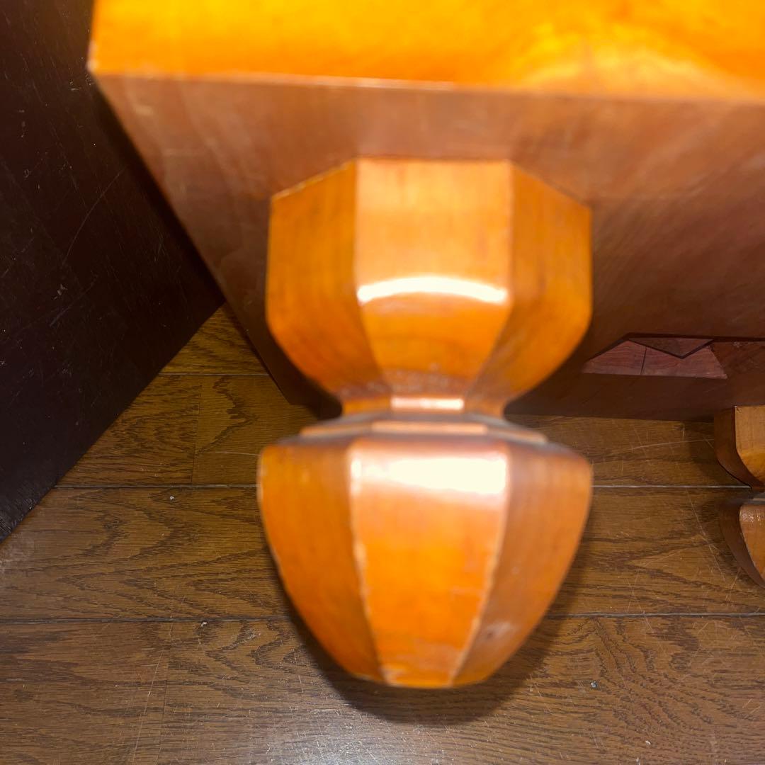 昭和レトロ 木製 脚付き へそあり 囲碁版 囲碁盤 中形5寸　ケース付き