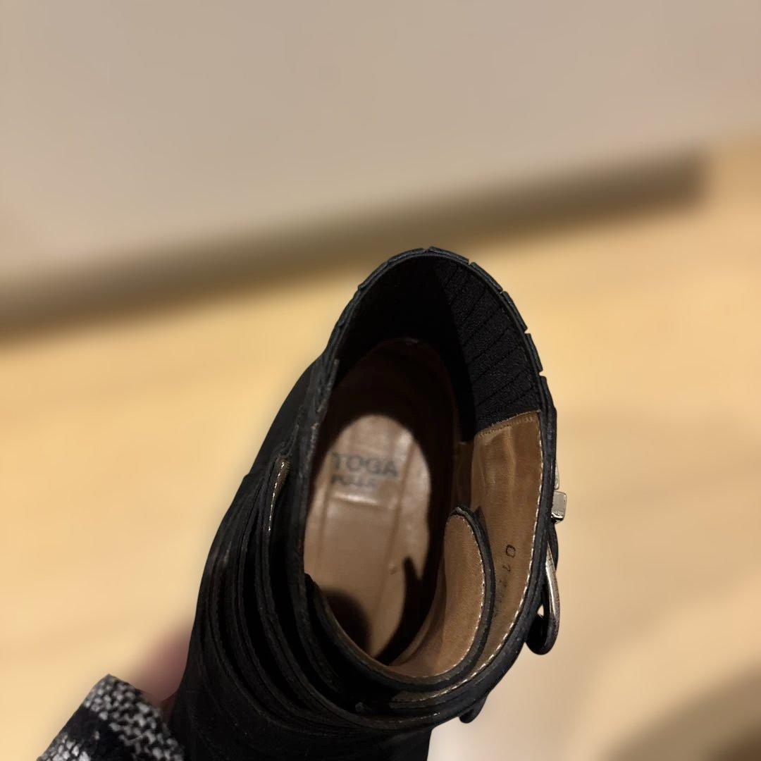 TOGA PULLA レディースショートブーツ Black Suede 38