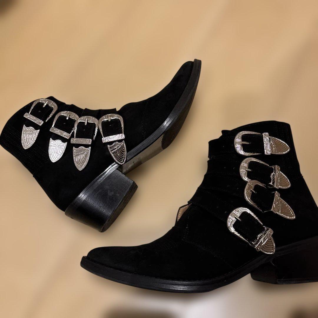 TOGA PULLA レディースショートブーツ Black Suede 38