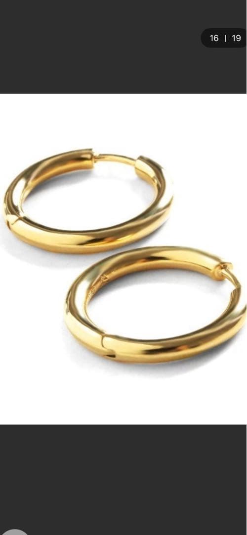 【TOMWOOD】　 クラシックフープ ミディアム ゴールドピアス