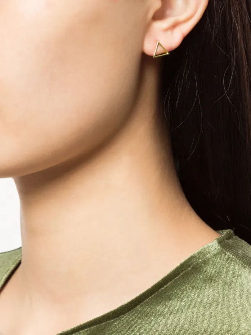 SHIHARA/シハラ/トライアングルピアス10/18k yellow gold